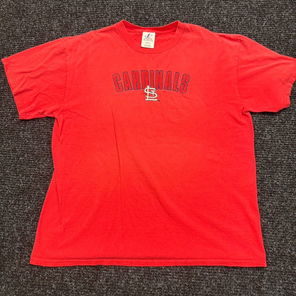 Vintage Logo Athletic St Louis Cardinals Red T-Shirt Mens XL Embroidered MLB Tee